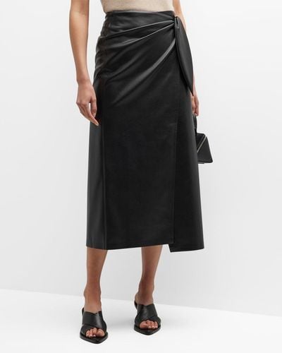 Nanushka Amas Faux Leather Midi Skirt - Black