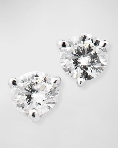 Neiman Marcus 18K Martini Diamond Earrings - White
