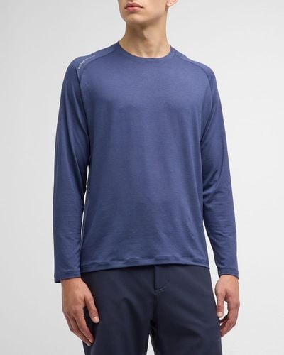 Peter Millar Aurora Performance Long-Sleeve T-Shirt - Blue