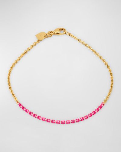 Lisa Nik 18K Hot Enamel Bracelet - Pink