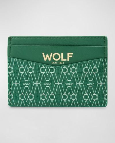 Wolf Vegan Logo-Print Card Holder - Green