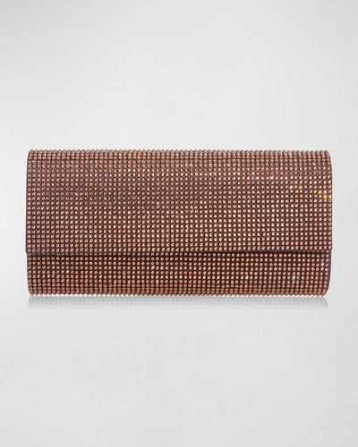 Judith Leiber Perry Beaded Crystal Clutch Bag - Brown