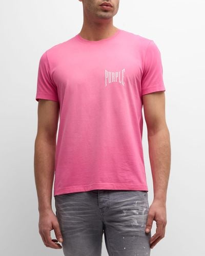 Purple Cotton Jersey Short-sleeve T-shirt - Pink