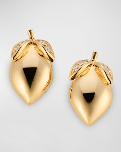 Sorellina 18K Lemon Stud Earrings With Gh-Si Diamonds - Metallic