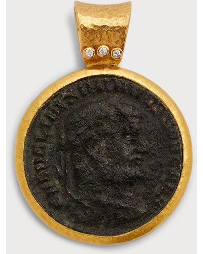 Gurhan Mixed Roman Coin Pendant - Metallic