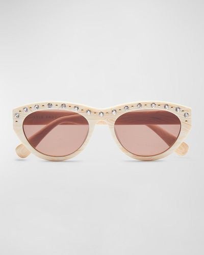 Lele Sadoughi Memphis Embellished Acetate Cat-Eye Sunglasses - Pink