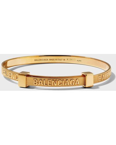 Balenciaga Force Striped Bracelet, Gold - Metallic
