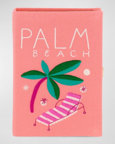 Olympia Le-Tan Small Palm Beach Book Clutch Bag - Pink