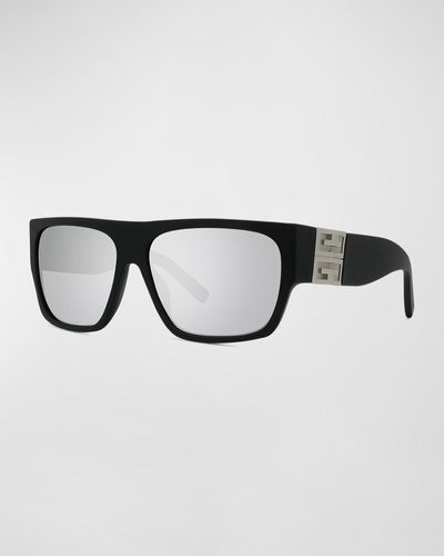 Givenchy 4g Acetate Rectangle Sunglasses - Multicolor