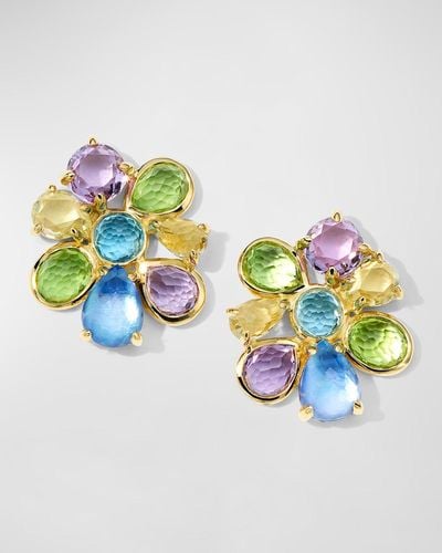 Ippolita 18K Rock Candy 8 Stone Cluster Earrings - Blue