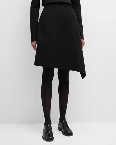 The Row Bartellina Cashmere Drape Skirt - Black