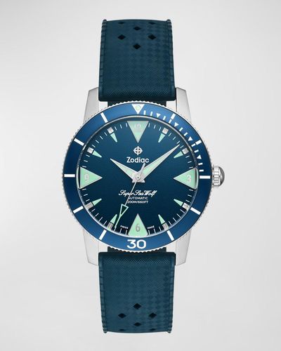 Zodiac Super Sea Wolf Rubber Strap Automatic Watch, 39Mm - Blue