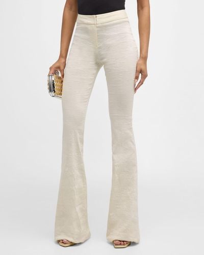 Brandon Maxwell The Fae Flare Stretch Linen Pants - White