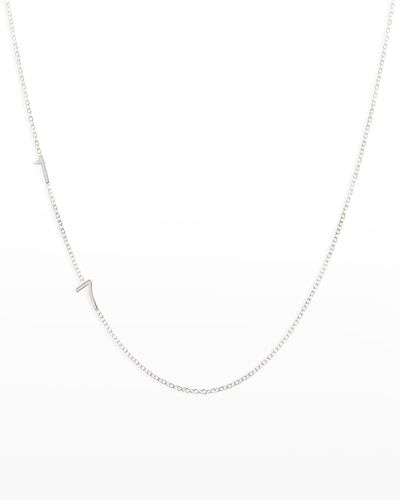 Maya Brenner Mini 2-Number Necklace - White