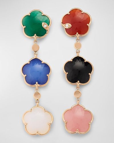 Pasquale Bruni 18K Rose Petit Joli Bouquet Earrings With Colored Gems And Diamonds - Multicolor