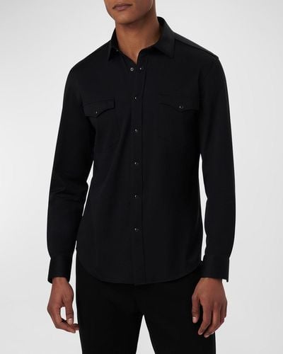 Bugatchi Bill Ooohcotton Western Shirt - Black