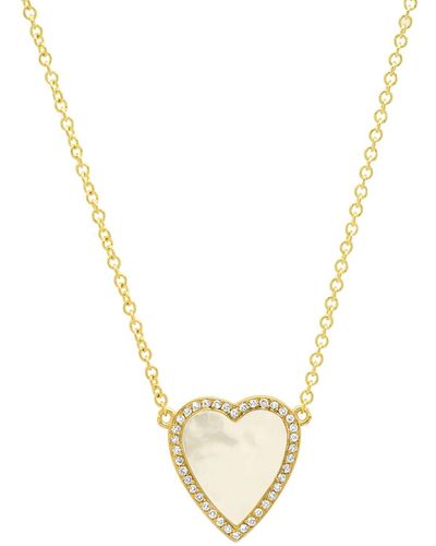 Jennifer Meyer Mini Inlay Heart Necklace With Diamonds - Metallic