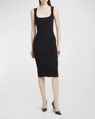 Dolce & Gabbana Sleeveless Jersey Midi Dress - Black