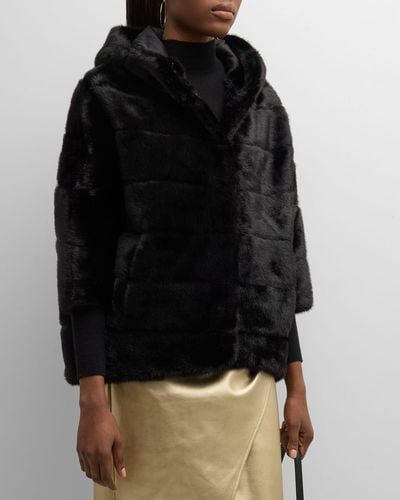Kelli Kouri Hooded Faux Fur Jacket - Black