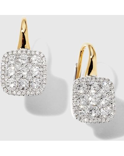 Frederic Sage Medium Firenze Ii Diamond Cushion Earrings - Metallic