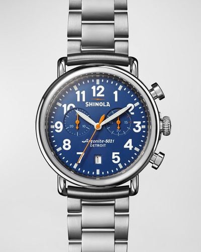 Shinola Runwell 2 Eye Chrono Bracelet Watch, 41Mm - Gray