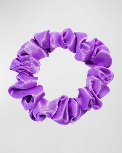 L. Erickson Silk Charmeuse Printed Scrunchie - Purple