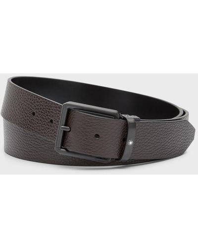 Montblanc Reversible Leather Belt, 35Mm - Black