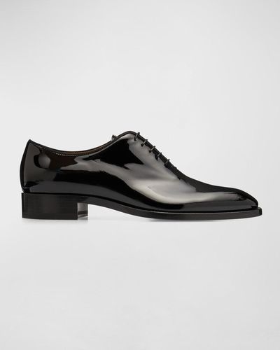 Christian Louboutin Corteo Patent Leather Oxford Shoes - Black