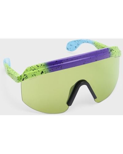 Gucci GG1477S Vivid Plastic Shield Sunglasses - Blue