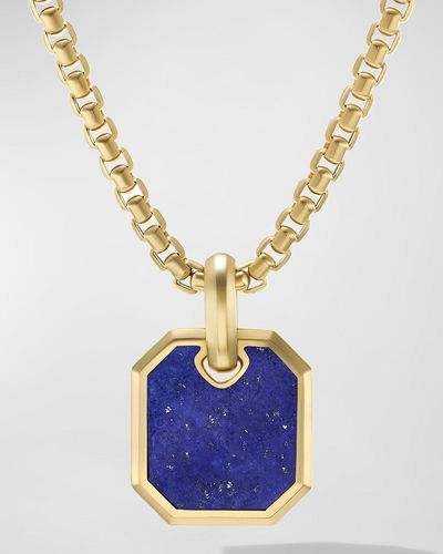 David Yurman Roman Amulet In 18k Gold With Gemstones, 15mm - Blue