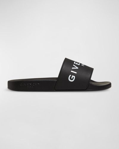 Givenchy Logo Pool Slide Sandals - Black