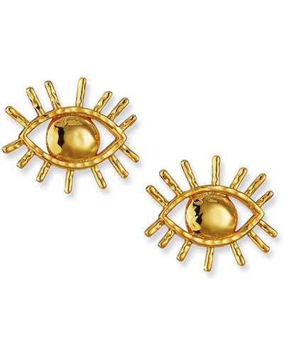 Nest Evil Eye Stud Earrings - Metallic