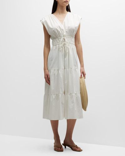 Rails Lucia Tiered Poplin Midi Dress - White
