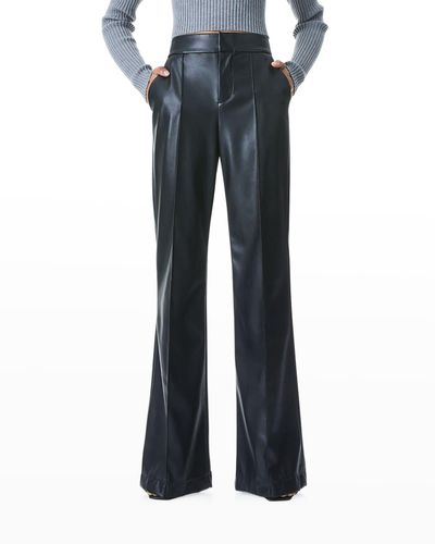 Alice + Olivia Dylan High-waist Faux-leather Pants - Blue