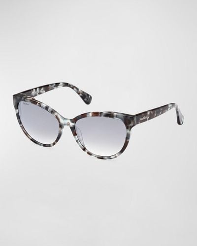 Max Mara Patterned Round Acetate Sunglasses - Metallic