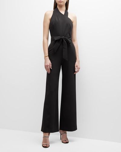MILLY Thea Backless Cady Jumpsuit - Black