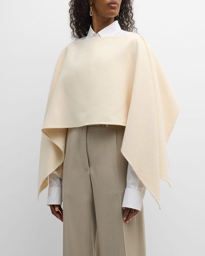 The Row Karin Cashmere Crop Poncho Top - Natural