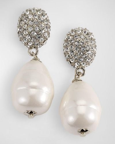 Kenneth Jay Lane Baroque Pearl Earrings - Gray
