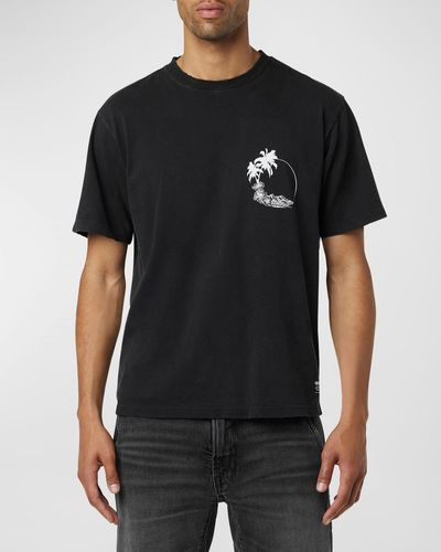 Hudson Jeans Vintage Palm Graphic T-Shirt - Black