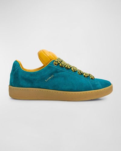 Lanvin Curb Lite Suede Sneakers - Blue
