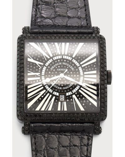 Franck Muller King Master Square Watch With Black Diamonds