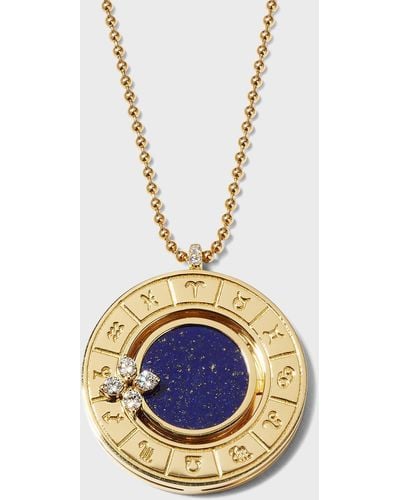 Roberto Coin 18k Rose Gold Verona Blue Lapis Zodiac Medallion Necklace - Metallic
