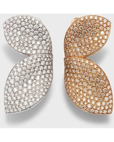 Pasquale Bruni Giardini Segreti 18k White Gold And Red Gold Diamond Earrings - Natural