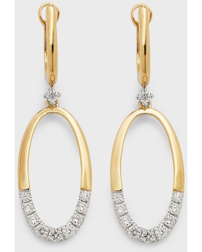 Frederic Sage 18k Yellow And White Gold Open Oval-shape Diamond Earrings