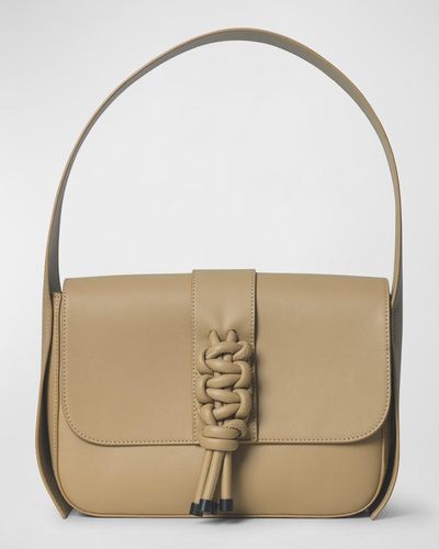 Callista Braided Leather Shoulder Bag - Natural