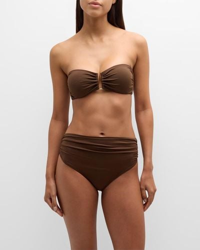 Lenny Niemeyer Bio Ruched Bikini Bottoms - Brown