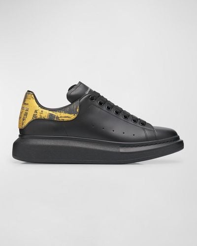 Alexander McQueen Oversized Suede And Leather Low-top Sneakers - Black