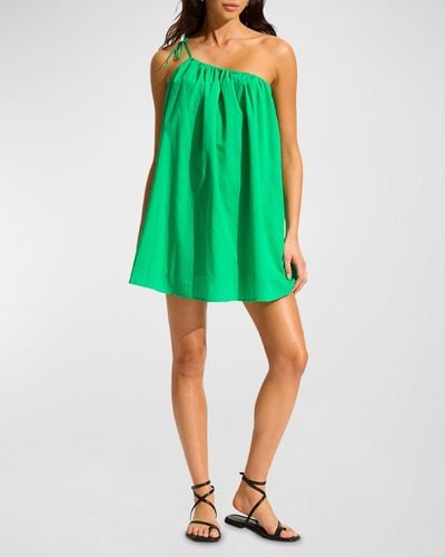 Seafolly One-Shoulder Mini Dress - Green