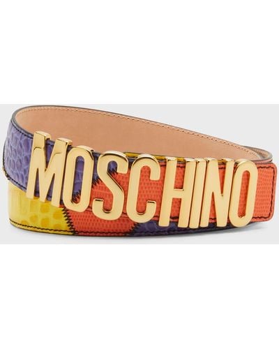 Moschino Patchwork Leather Belt - Multicolor