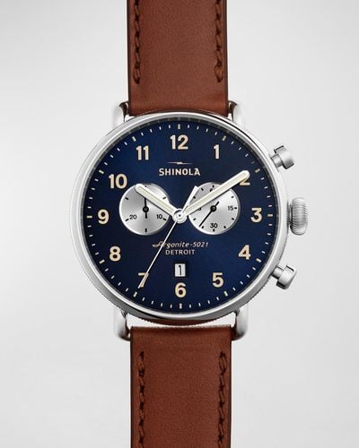 Shinola 43mm Canfield Chronograph Watch - Blue